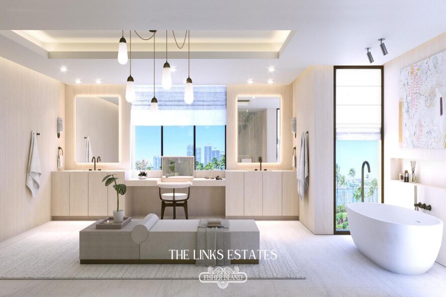 Rendering of The Links Estates at Fisher Island Residence 5 Primary Bath