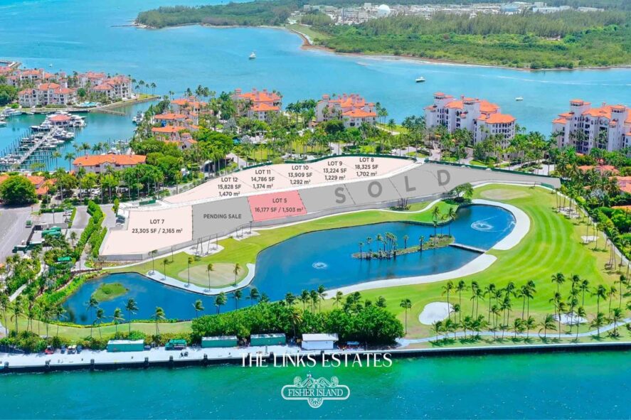 The Links Estates at Fisher Island Plat Map From North