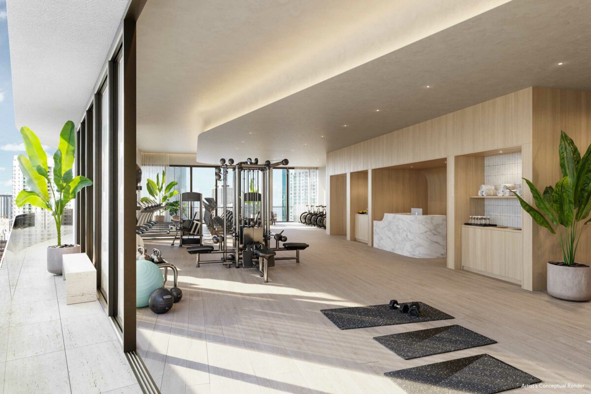 Rendering Of Lofty Brickell Fitness Center