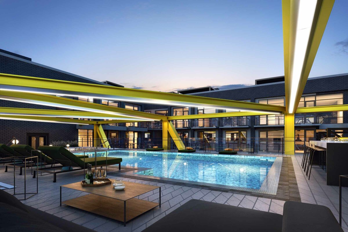 Rendering Of Diesel Condominiums Wynwood Pool Deck