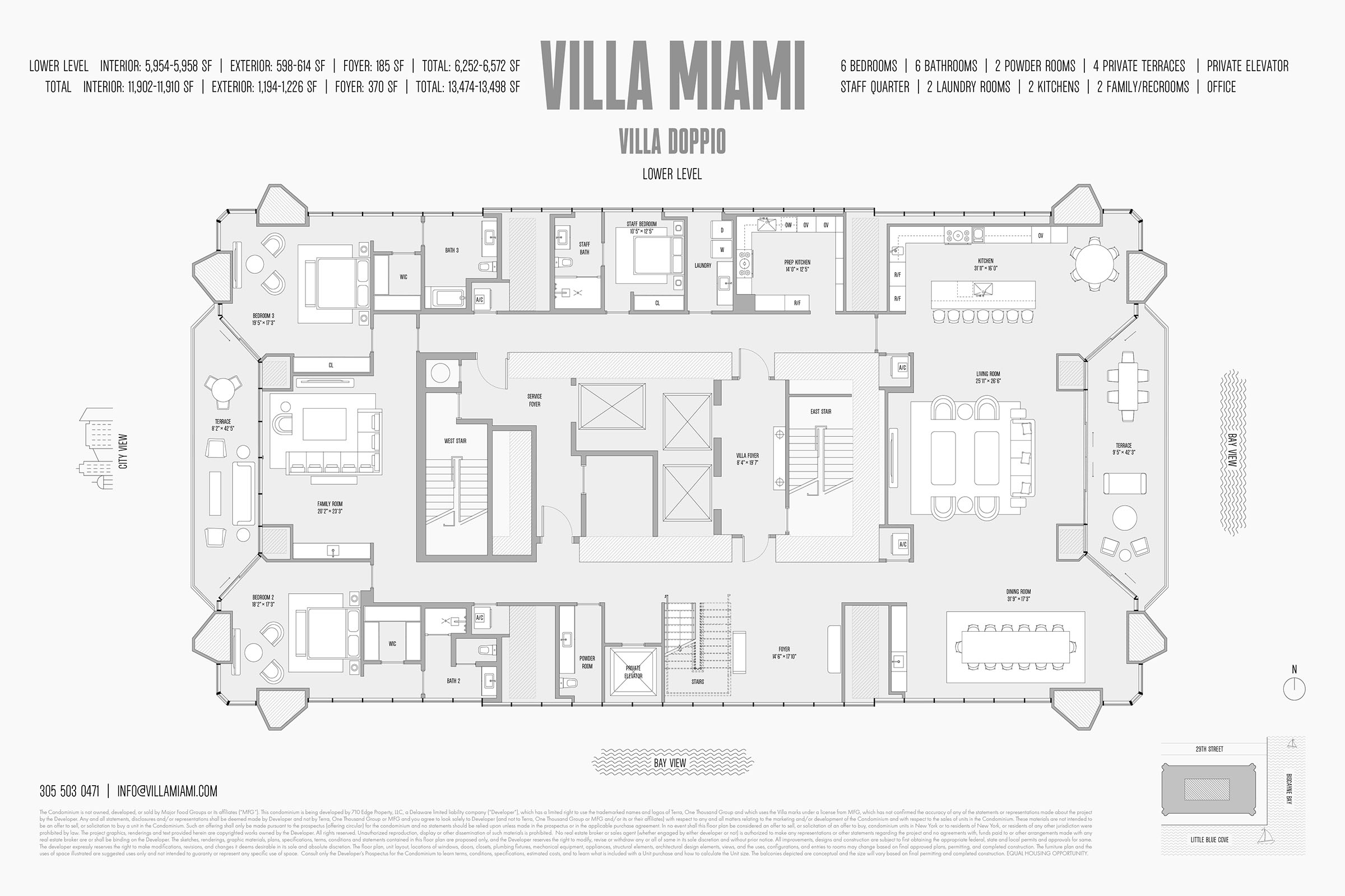 Floor Plan of Villa Miami Residences Villa Doppio 1st Floor