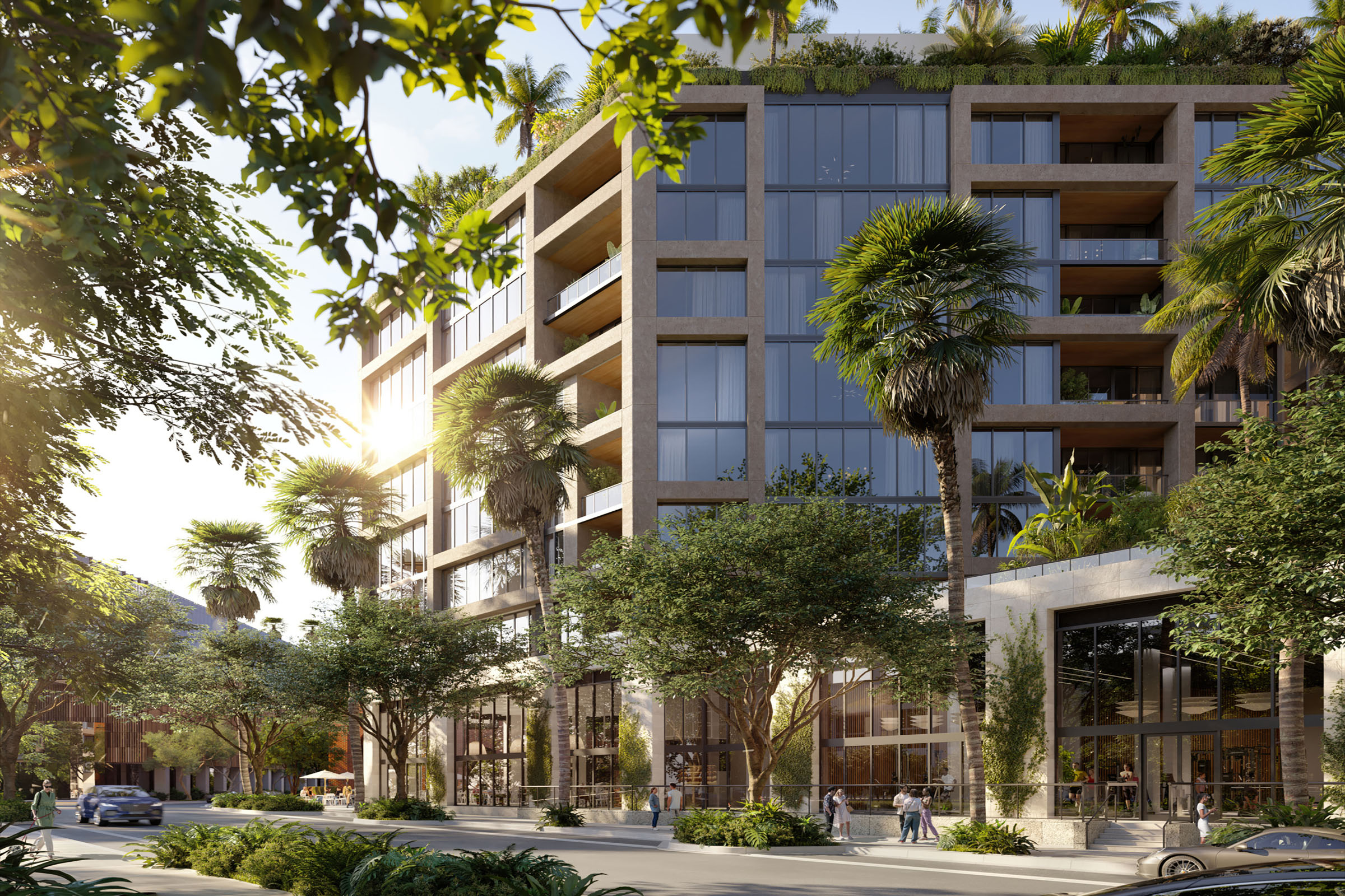 Rendering of THE WELL Coconut Grove Exterior   Tigertail Street