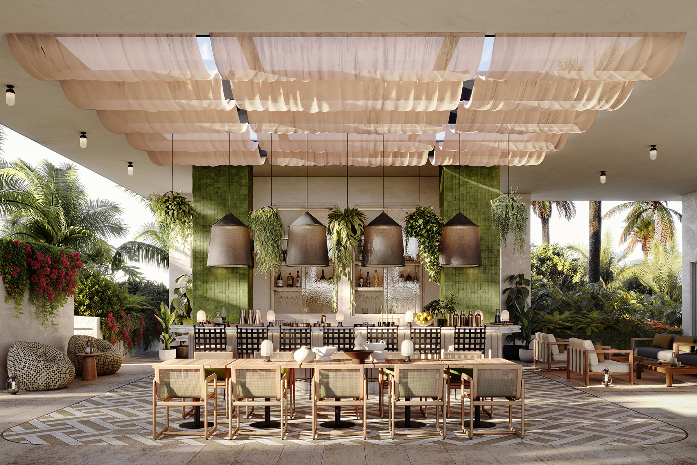 Rendering of THE WELL Coconut Grove Rooftop Bar and Lounge