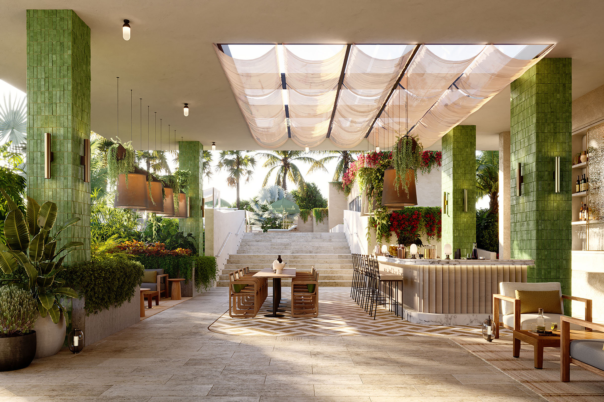 Rendering of THE WELL Coconut Grove Rooftop Bar