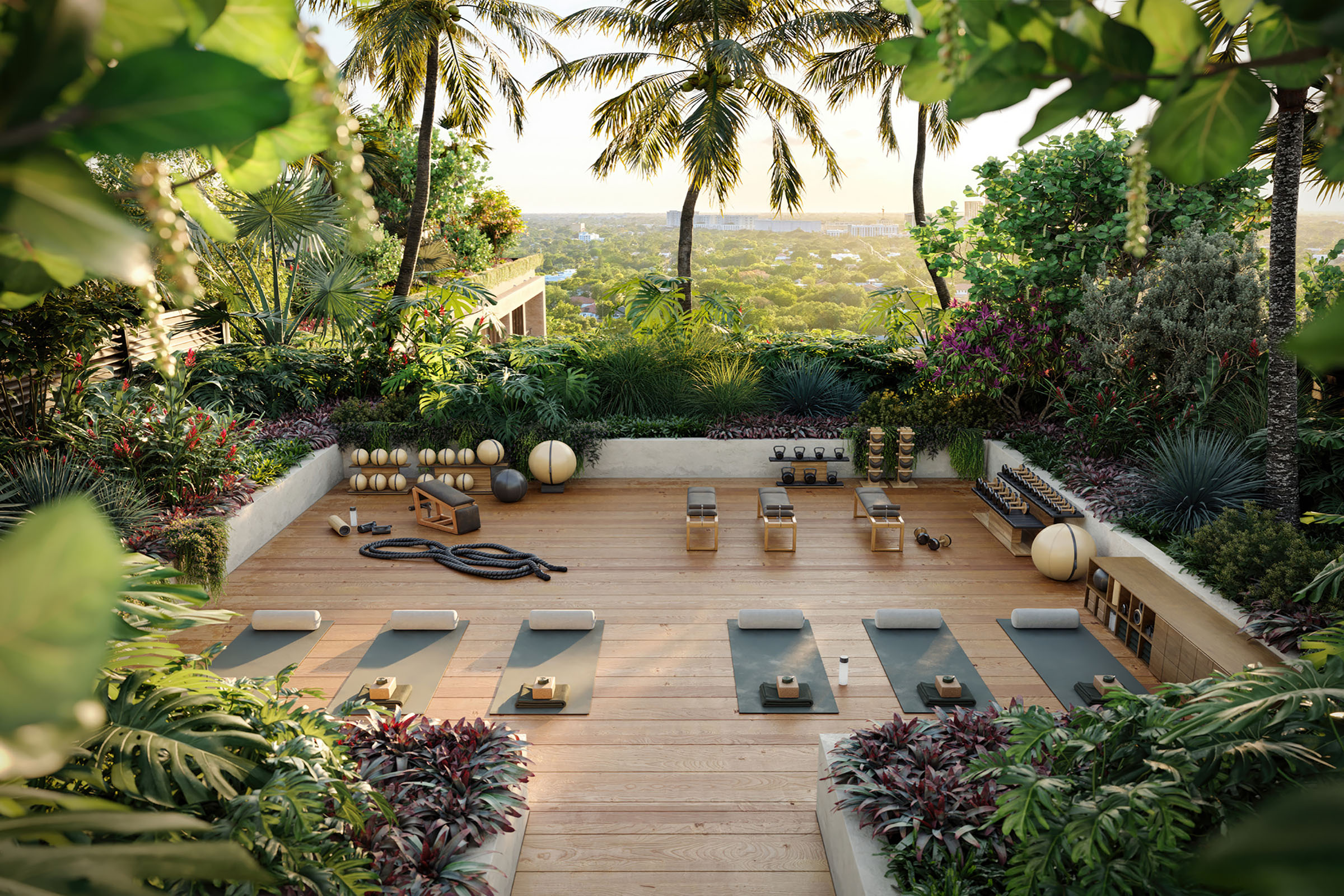 Rendering of THE WELL Coconut Grove Rooftop Fitness Forest